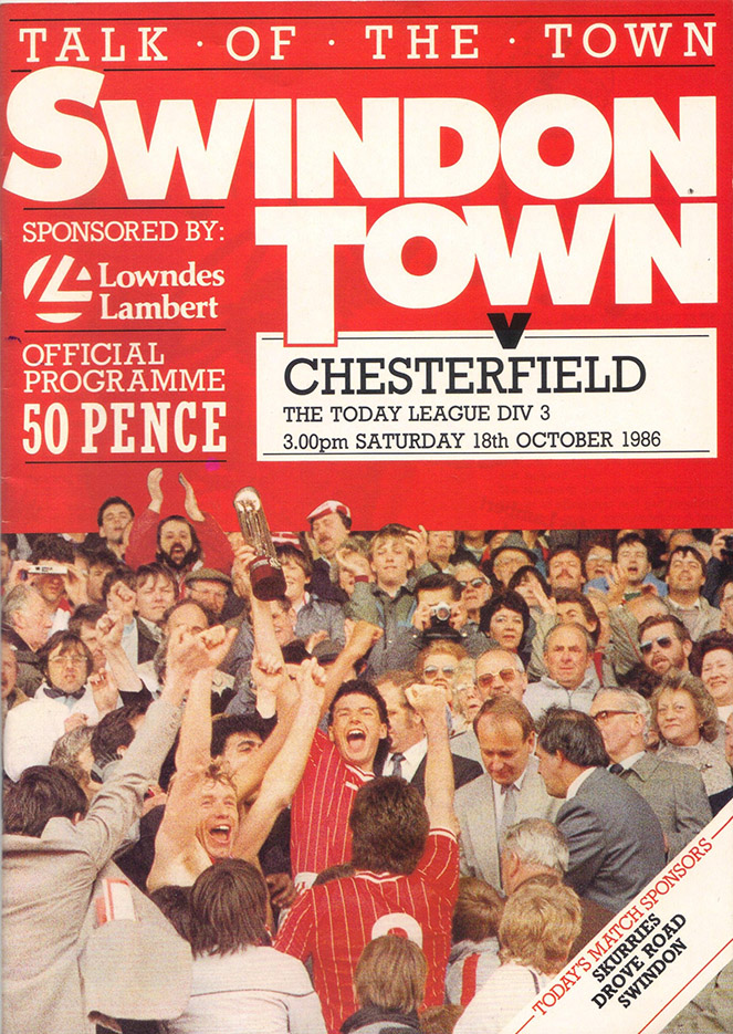 <b>Saturday, October 18, 1986</b><br />vs. Chesterfield (Home)